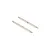 Two shiny metal threaded linkages displayed diagonally against a clean white background.