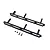 Axial black plastic rock sliders and mounting hardware set against a plain white background.
