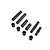 Axial driveshaft set components including black plastic shafts and collars laid out on a white background.