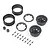 Axial 1/10 1.9 KMC Grenade beadlock wheels set in gray, including rims, rings, caps, and hardware on white background.