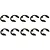 Ten assorted black metal E-clips arranged in two rows against a clean white background.