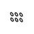 Set of six grey metal washers arranged in two rows of three against a clean white background.