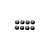 A set of eight dark grey nyloc nuts arranged in two rows of four against a clean white background.