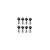 A set of eight RGT fine thread cap head screws arranged in two rows of four against a clean white background.
