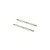 Two shiny silver metal linkages with threaded ends and a central hole against a plain white background.