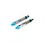 Two blue and silver aluminium assembled RC shock absorbers with black coil springs against a plain white background.