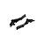 Two black molded plastic fender guards shown from above on a clean white background.