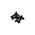 Black molded plastic battery tray mount with upright posts and mounting holes shown on a plain white background.