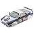Killerbody painted 1/10 Lancia Rally 037 RC body shell featuring iconic Martini Racing white, blue, and red livery against a clean white background.