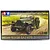 Tamiya 1/48 scale Russian GAZ-67B Field Car plastic model kit box art showing a green military vehicle driving on a dirt road.