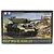 Tamiya 1/48 scale British M10 IIC Achilles tank destroyer plastic model kit box art showing a painted tank in a war-torn landscape.
