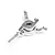 Silver metal RC helicopter swashplate featuring multiple ball links against a clean white background.