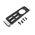 Blade carbon fiber bottom plate with white plastic mounts and four socket head screws on a white background.