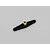Kyosho rudder horn featuring a black plastic dual-arm linkage with adjustment holes and a central brass bushing on a plain background.