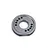Grey anodized aluminium motor mount plate for RC cars, featuring a circular design with multiple mounting holes.