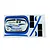 Hobbyzone AeroScout blue decal sheet featuring brand logos, graphics, and text on a white background.