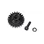 Losi steel 22 tooth 1.5Mod pinion gear with mounting screw and washer on white background.