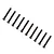 Ten black button head RC screws arranged in a diagonal line on a plain white background.