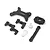BlackZon steering and motor mount set components including plastic brackets, arms, and mounts on a white background.