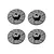 Set of four black metal wheel adapters with scale brake rotor design for UDI RC models.