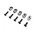 Losi 20/67 Engine Mount Insert Set containing five silver metal inserts marked 20 and five black socket head screws.