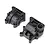 Losi black molded plastic rear transmission case halves viewed from above against a white background.