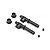Losi Brake Cams and Bushings Set including two metal brake cams, two bushings, and two set screws on white background.