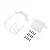 Losi white rear bumper set components and mounting hardware laid out on a plain white background.