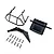 Losi rear bumper set in black featuring molded plastic parts, a roll cage component, mud flap piece, and mounting hardware.