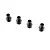 Four black plastic upper shock bushings shown against a plain white background.