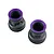 Two light grey RC monster truck rims with purple accent rings from Losi, shown against a plain white background.