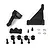 Losi gas tank mount set featuring black molded plastic brackets, grommets, metal screws, and washers.