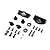 Losi twist lock body mount set components laid out on a white background, including plastic mounts, screws, and washers.