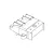 Line drawing diagram of an MJX RC rear bulkhead spare part showing mounting tabs and structural contours.