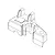 Line art diagram of the MJX RC rear bulkhead mount spare part.