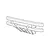 Line drawing diagram of the MJX RC Front Bumper showing its dual bar structure and mounting posts.