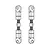 Black and white technical line drawing of two adjustable RC steering tie rods with ball joints on both ends.