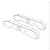 Line drawing of two MJX RC suspension arm pin braces with mounting holes against a white background.