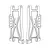 Black and white technical line drawing of two RC rear lower suspension arms facing each other.