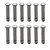 Diagram of twelve 2.5x12mm coarse thread countersunk head screws arranged in two rows of six on a white background.