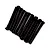 Studio product shot of 12 black metal coarse partial thread button head screws arranged neatly on a pure white background.