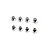Studio product shot of eight small silver metal flanged bushings arranged in two rows on a white background.