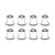 A technical diagram showing a set of 8 flanged bushings arranged in two rows of four against a white background.
