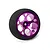 Spektrum purple aluminium wide circle RC transmitter wheel with black foam grip on white background.