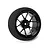 Spektrum black aluminium wide spoke transmitter wheel with a foam grip against a plain white background.