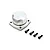 Kyosho engine back plate with rubber o-ring seal and four matching black socket head cap screws on a white background.