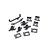 Kyosho Hubs and Motor Mount Set showing molded plastic parts including hubs and brackets on a white background.