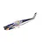 Kyosho RC plane fuselage in white, blue, orange, and purple trim, shown with a clear canopy and small hardware parts on a white background.