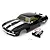 Kyosho 1/10 scale 1969 Chevy Camaro Z/28 RS painted black body shell with white stripes and a chrome supercharger accessory.