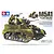 Tamiya 1/35 scale U.S. M5A1 Light Tank plastic model kit box art showing a detailed illustration of the tank with a crew member and mortar team.